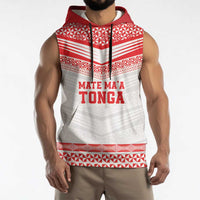 Custom Mate Ma'a Tonga Heritage Sleeveless Hoodie Pacific Tribal Rugby White Edition LT9 - Polynesian Pride