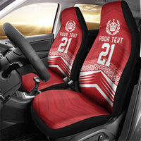Custom Pacific Rugby Spirit Car Seat Cover Tonga Ngatu Pride Red Edition LT9 - Polynesian Pride
