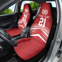 Custom Pacific Rugby Spirit Car Seat Cover Tonga Ngatu Pride Red Edition LT9 - Polynesian Pride