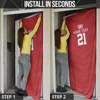 Custom Pacific Rugby Spirit Door Cover Tonga Ngatu Pride Red Edition LT9 - Polynesian Pride