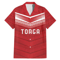 Custom Pacific Rugby Spirit Family Matching Mermaid Dress and Hawaiian Shirt Tonga Ngatu Pride Red Edition LT9 Dad's Shirt - Short Sleeve Red - Polynesian Pride