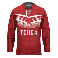Custom Pacific Rugby Spirit Hockey Jersey Tonga Ngatu Pride Red Edition - Polynesian Pride