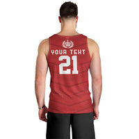 Custom Pacific Rugby Spirit Men Tank Top Tonga Ngatu Pride Red Edition - Polynesian Pride