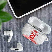 Custom Pacific Rugby Spirit AirPods Case Tonga Ngatu Pride White Edition - Polynesian Pride