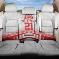 Custom Pacific Rugby Spirit Back Car Seat Cover Tonga Ngatu Pride White Edition LT9 One Size White - Polynesian Pride