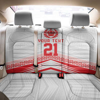 Custom Pacific Rugby Spirit Back Car Seat Cover Tonga Ngatu Pride White Edition LT9 - Polynesian Pride
