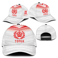Custom Pacific Rugby Spirit Classic Cap Tonga Ngatu Pride White Edition - Polynesian Pride