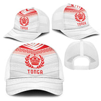 Pacific Rugby Spirit Mesh Trucker Cap Tonga Ngatu Pride White Edition - Polynesian Pride