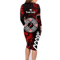 New Zealand Waitangi Day Personalised Family Matching Long Sleeve Bodycon Dress and Hawaiian Shirt Aotearoa Te Ra O Waitangi With Maori Tattoo LT9 - Polynesian Pride