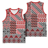Aotearoa Kowhaiwhai Taniko Patchwork Motifs Basketball Jersey - Polynesian Pride