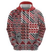 Aotearoa Kowhaiwhai Taniko Patchwork Motifs Hoodie