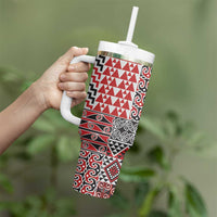 Aotearoa Kowhaiwhai Taniko Patchwork Motifs Tumbler With Handle