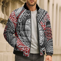 Aotearoa Maori Rugby Tribal Tattoo Bomber Puffer Jacket Kowhaiwhai Taniko Patchwork Motifs - Polynesian Pride