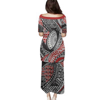 Aotearoa Maori Rugby Tribal Tattoo Family Matching Puletasi and Hawaiian Shirt Kowhaiwhai Taniko Patchwork Motifs LT9 - Polynesian Pride
