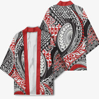 Aotearoa Maori Rugby Tribal Tattoo Kimono Kowhaiwhai Taniko Patchwork Motifs - Polynesian Pride