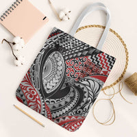 Aotearoa Maori Rugby Tribal Tattoo Tote Bag Kowhaiwhai Taniko Patchwork Motifs - Polynesian Pride