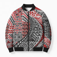 Aotearoa Maori Tribal Tattoo Bomber Puffer Jacket Kowhaiwhai Taniko Patchwork Motifs - Polynesian Pride