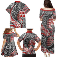 Aotearoa Maori Tribal Tattoo Family Matching Puletasi and Hawaiian Shirt Kowhaiwhai Taniko Patchwork Motifs LT9 - Polynesian Pride