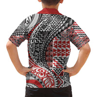 Aotearoa Maori Tribal Tattoo Family Matching Summer Maxi Dress and Hawaiian Shirt Kowhaiwhai Taniko Patchwork Motifs LT9 - Polynesian Pride