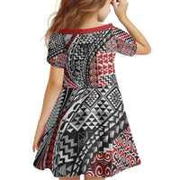 Aotearoa Maori Tribal Tattoo Family Matching Tank Maxi Dress and Hawaiian Shirt Kowhaiwhai Taniko Patchwork Motifs LT9 - Polynesian Pride
