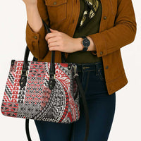 Aotearoa Maori Tribal Tattoo Leather Bag Kowhaiwhai Taniko Patchwork Motifs - Polynesian Pride