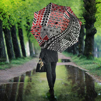 Aotearoa Maori Tribal Tattoo Umbrella Kowhaiwhai Taniko Patchwork Motifs - Polynesian Pride