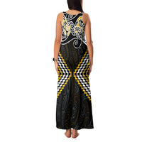 Gold Aotearoa Tukutuku Manawa Tapu Family Matching Tank Maxi Dress and Hawaiian Shirt Ta Moko Toi Maori LT9 - Polynesian Pride