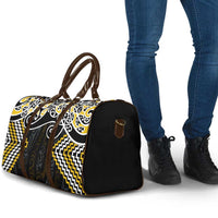 Gold Aotearoa Tukutuku Manawa Tapu Travel Bag Ta Moko Toi Maori - Polynesian Pride