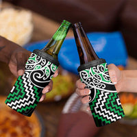 Green Aotearoa Tukutuku Manawa Tapu 4 in 1 Can Cooler Tumbler Ta Moko Toi Maori LT9 - Polynesian Pride