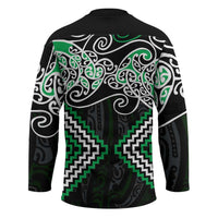 Green Aotearoa Tukutuku Manawa Tapu Hockey Jersey Ta Moko Toi Maori - Polynesian Pride