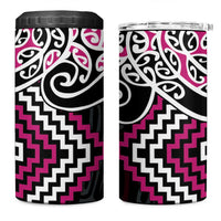 Pink Aotearoa Tukutuku Manawa Tapu 4 in 1 Can Cooler Tumbler Ta Moko Toi Maori LT9 One Size: 16 oz Pink - Polynesian Pride