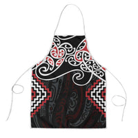 Red Aotearoa Tukutuku Manawa Tapu Apron Ta Moko Toi Maori LT9 Red - Polynesian Pride