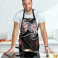 Red Aotearoa Tukutuku Manawa Tapu Apron Ta Moko Toi Maori LT9 - Polynesian Pride