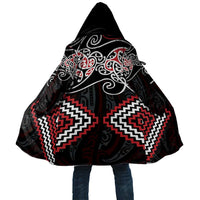 Red Aotearoa Tukutuku Manawa Tapu Cloak Ta Moko Toi Maori LT9 Unisex Red - Polynesian Pride