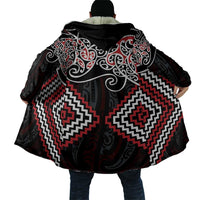 Red Aotearoa Tukutuku Manawa Tapu Cloak Ta Moko Toi Maori LT9 - Polynesian Pride