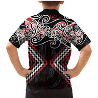 Red Aotearoa Tukutuku Manawa Tapu Family Matching Mermaid Dress and Hawaiian Shirt Ta Moko Toi Maori LT9 - Polynesian Pride