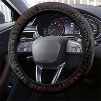 Red Aotearoa Tukutuku Manawa Tapu Steering Wheel Cover Ta Moko Toi Maori LT9 - Polynesian Pride