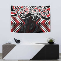 Red Aotearoa Tukutuku Manawa Tapu Tapestry Ta Moko Toi Maori LT9 - Polynesian Pride