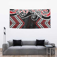 Red Aotearoa Tukutuku Manawa Tapu Tapestry Ta Moko Toi Maori LT9 - Polynesian Pride