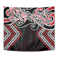 Red Aotearoa Tukutuku Manawa Tapu Tapestry Ta Moko Toi Maori LT9 - Polynesian Pride