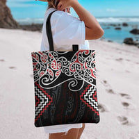 Red Aotearoa Tukutuku Manawa Tapu Tote Bag Ta Moko Toi Maori - Polynesian Pride