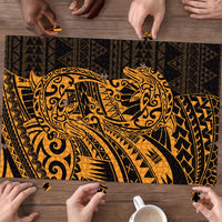 Gold Couple Dolphins Maori Polynesian Style Puzzle - Polynesian Pride