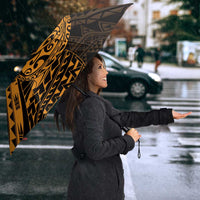Gold Couple Dolphins Maori Polynesian Style Umbrella - Polynesian Pride
