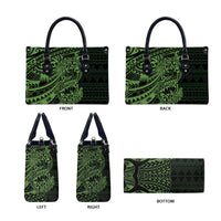 Green Couple Dolphins Maori Polynesian Style Leather Bag - Polynesian Pride