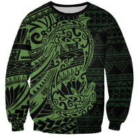 Green Couple Dolphins Maori Polynesian Style Sweatshirt