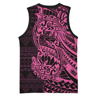 Pink Couple Dolphins Maori Polynesian Style Basketball Jersey - Polynesian Pride