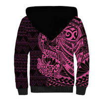 Pink Couple Dolphins Maori Polynesian Style Sherpa Hoodie LT9 - Polynesian Pride