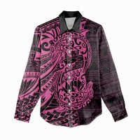Pink Couple Dolphins Maori Polynesian Style Women Casual Shirt LT9 - Polynesian Pride