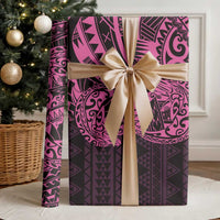 Pink Couple Dolphins Maori Polynesian Style Wrapping Paper - Polynesian Pride