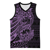 Purple Couple Dolphins Maori Polynesian Style Basketball Jersey - Polynesian Pride